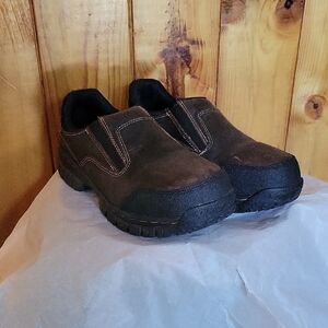Skechers Work Brown and Black Slip-On with Durable Sole
